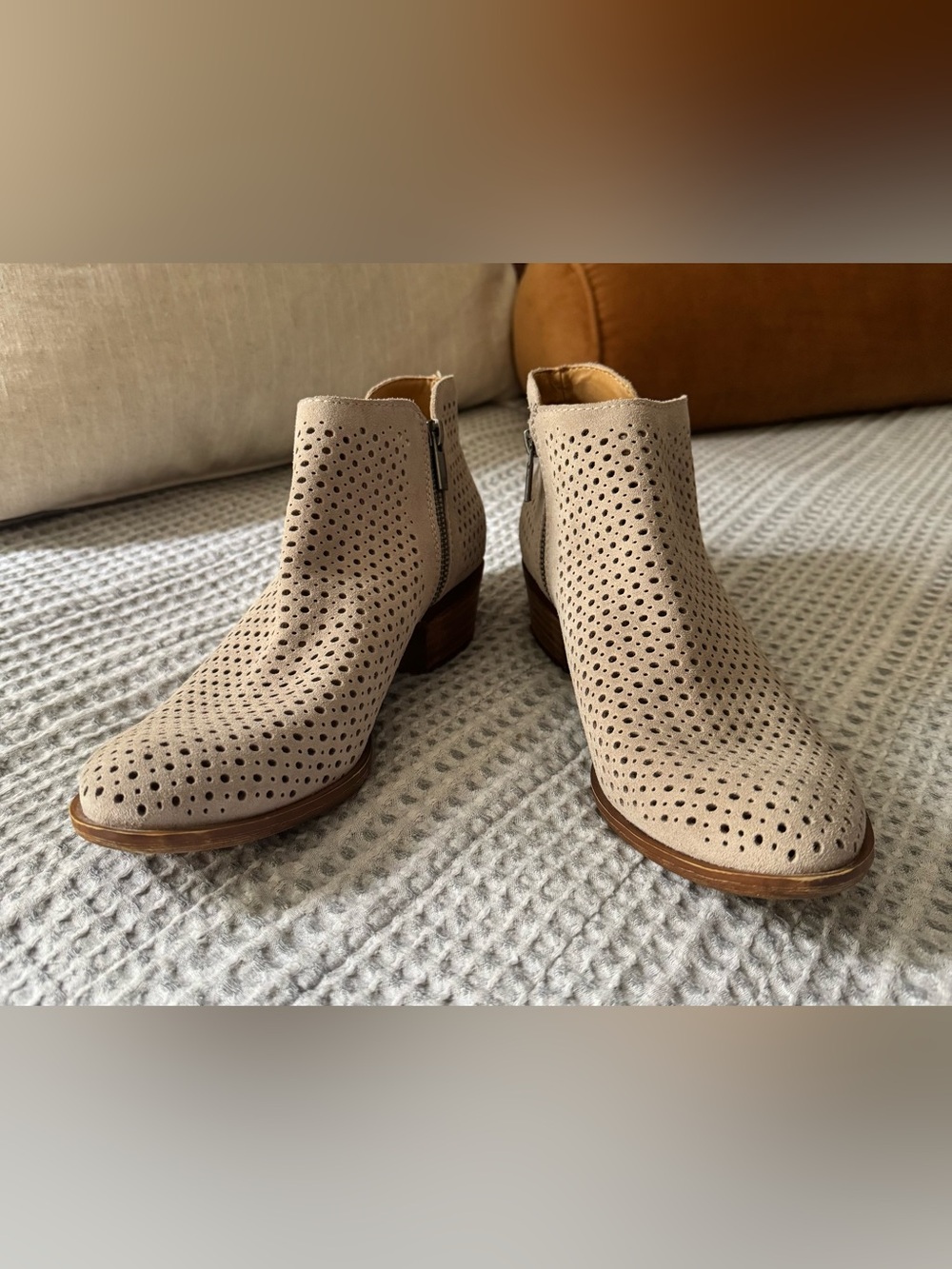 Lucky Brand Bayley Perforated Leather Ankle Booties 8.5